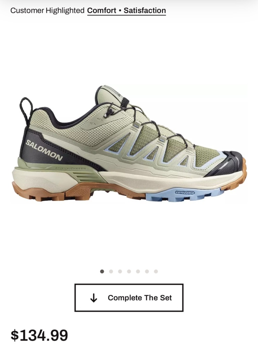 Salomon Trail Shoe in Sage Green, Tan & Black